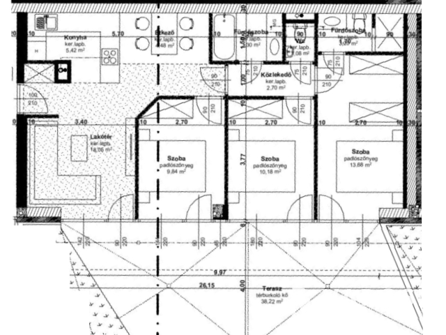 Új építésű belvárosi lakás nagy terasszal! 2.
