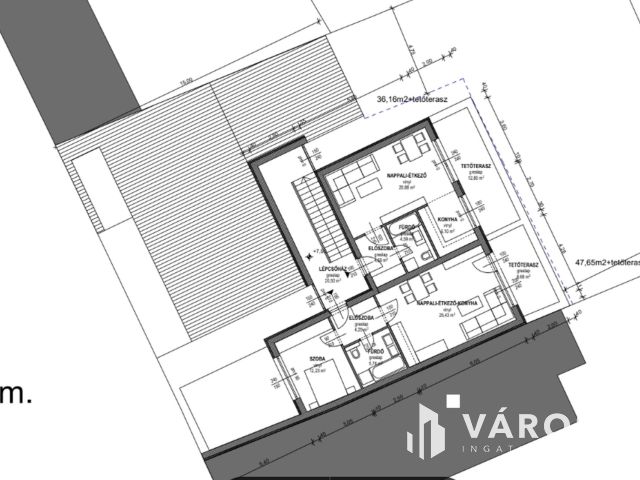 Kiviteli tervekkel rendelkező telek Debrecen belvárosában