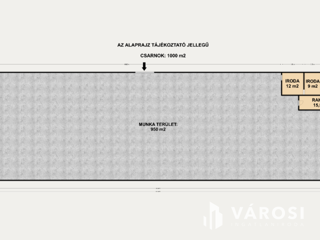 1000 m2-es csarnok műhelynek, raktárnak kiadó